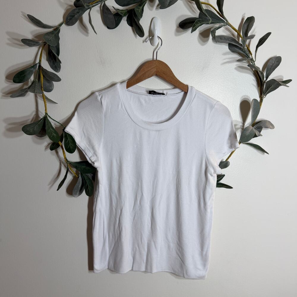 LNA Clothing White Ribbed Tee